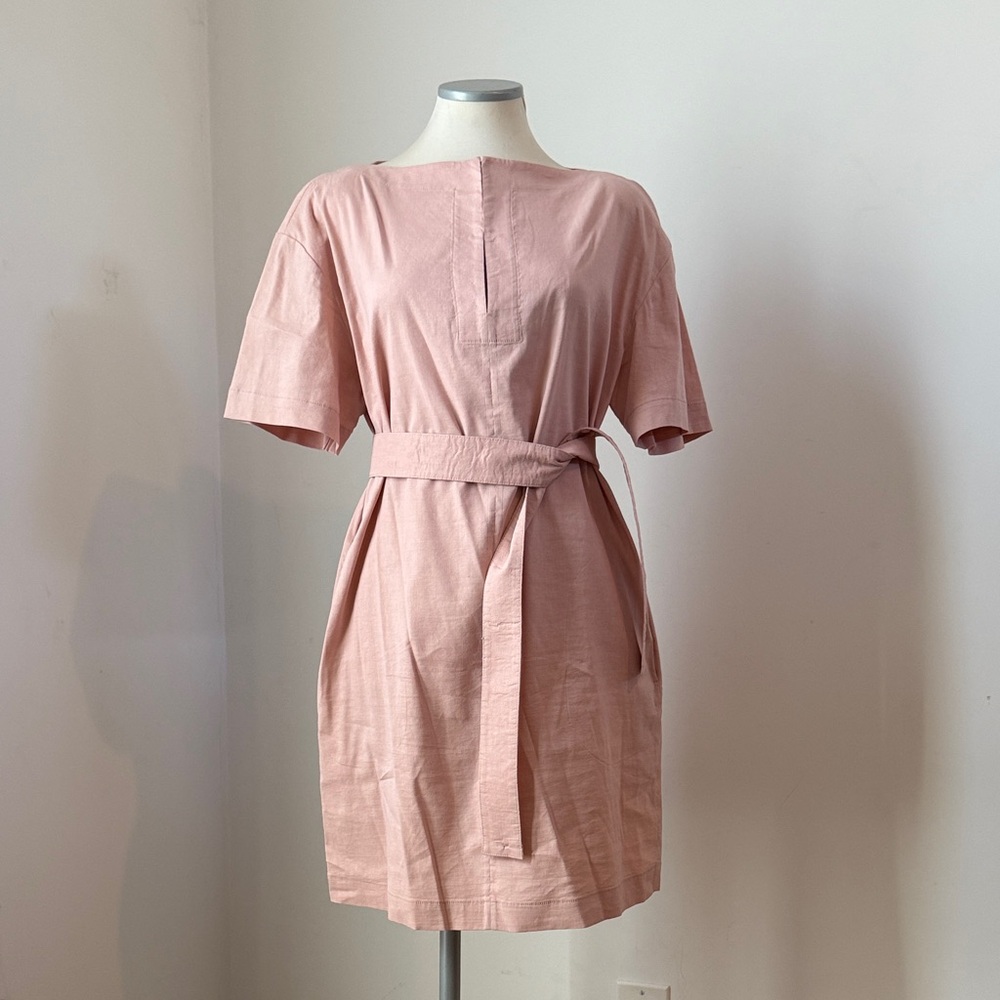 Belted Shift Dress with Pockets